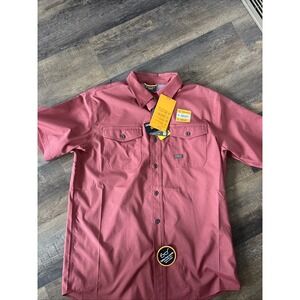 NWT Rebar Made Tough Venttek DuraStretch Firebrick Red Work Shirt Men's MED